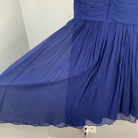 J. Crew Womens Clara Mini Dress Silk Chiffon Cocktail A  Line Blue Bridesmaid 10 - Picture 6 of 12